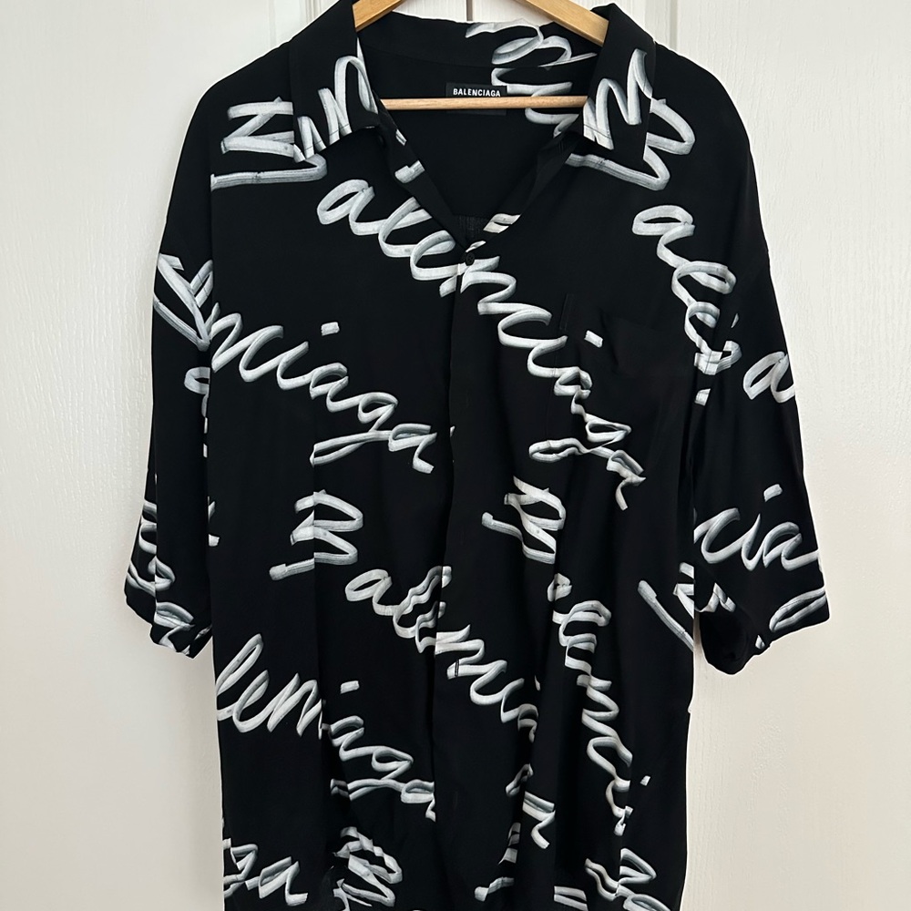 Balenciaga Black and White Men's Shirt